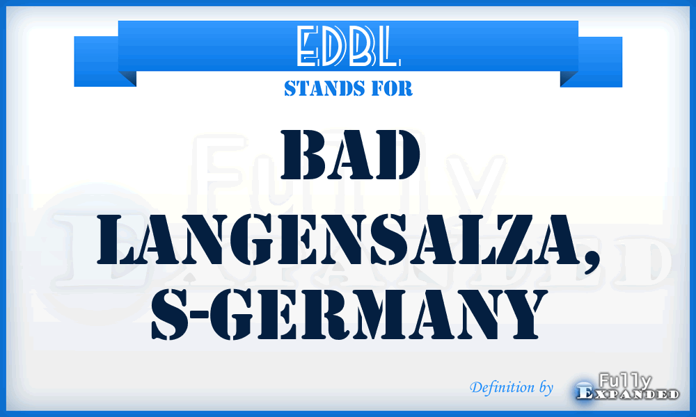 EDBL - Bad Langensalza, S-Germany