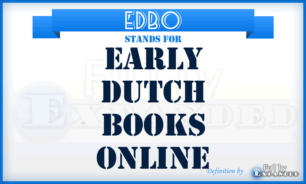 EDBO - Early Dutch Books Online