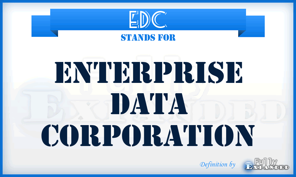 EDC - Enterprise Data Corporation