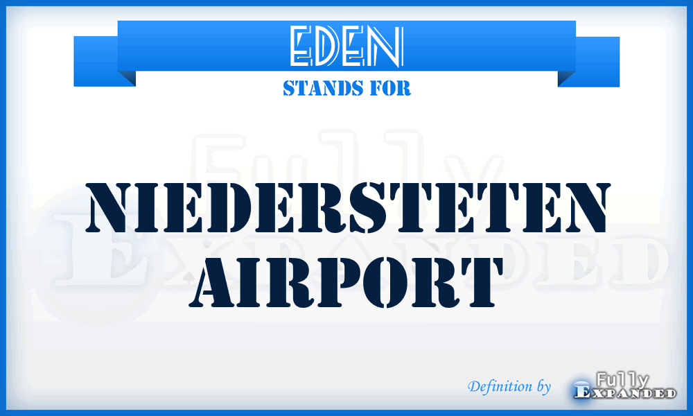 EDEN - Niedersteten airport