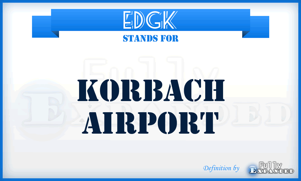 EDGK - Korbach airport
