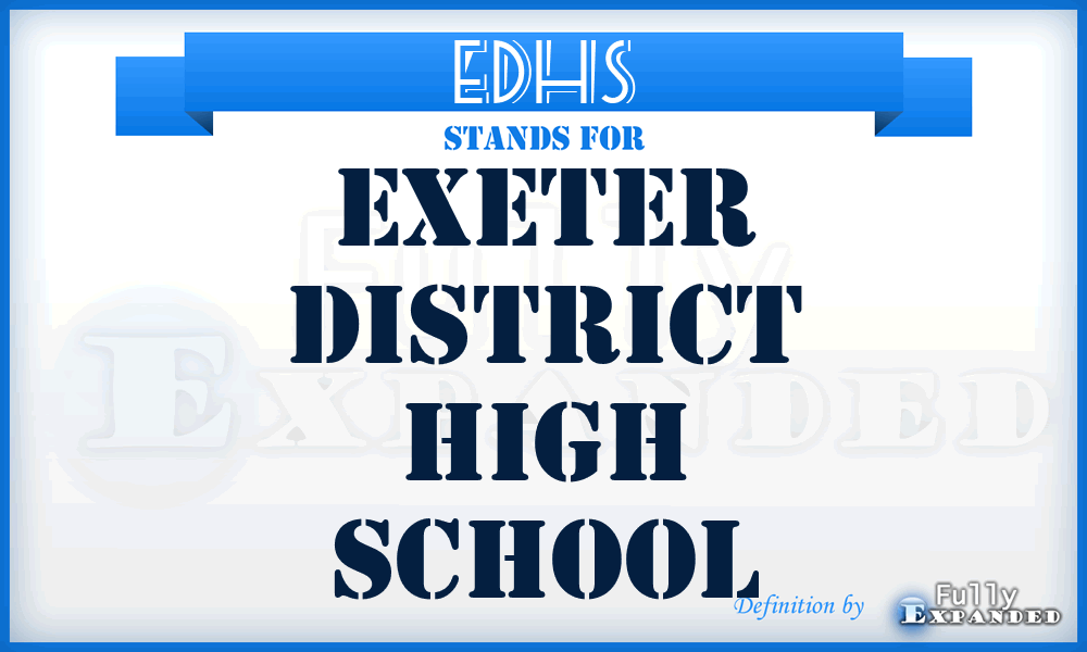 EDHS - Exeter District High School
