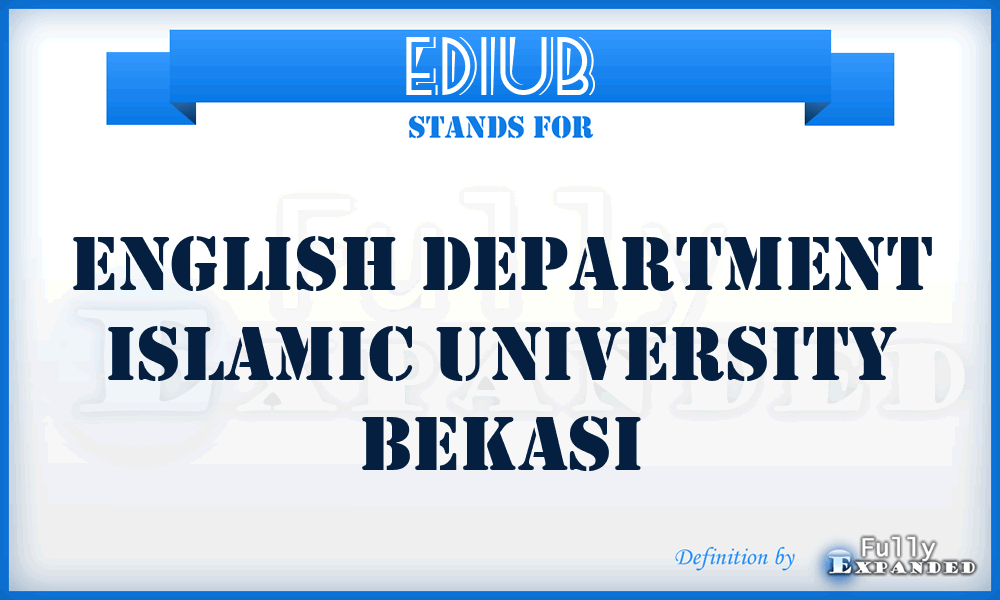 EDIUB - English Department Islamic University Bekasi
