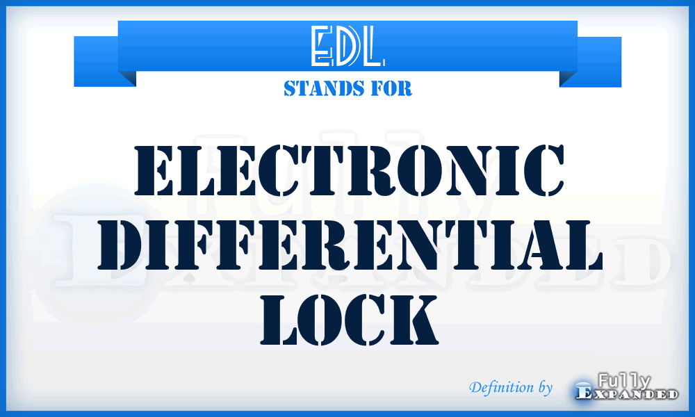 EDL - Electronic Differential Lock