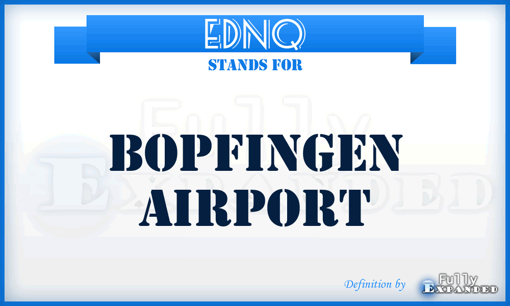 EDNQ - Bopfingen airport