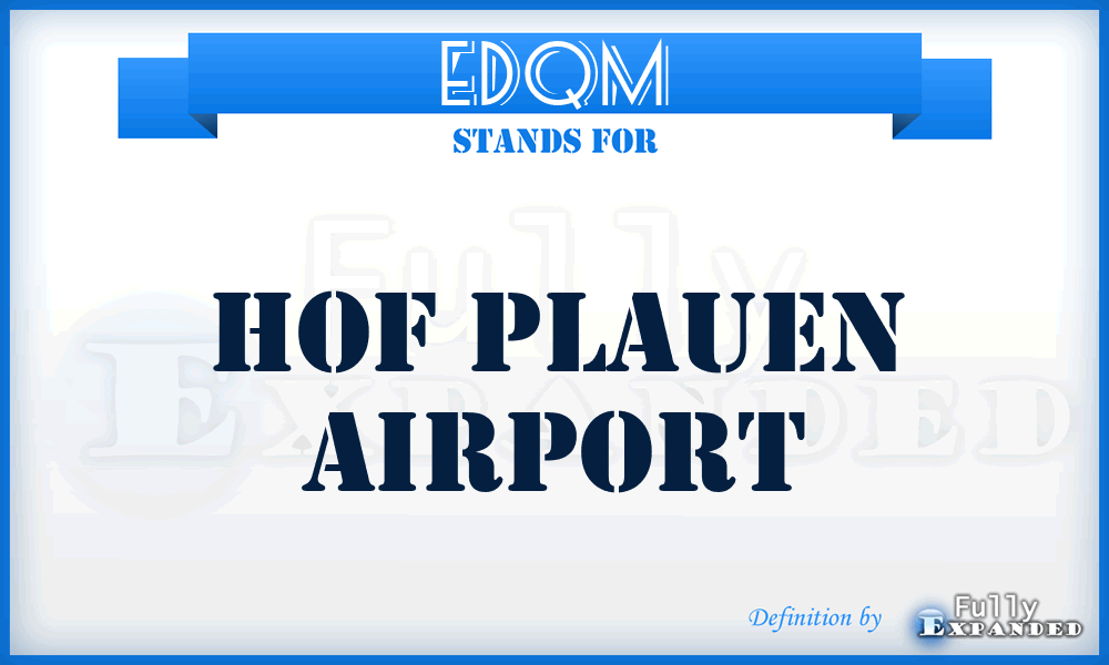 EDQM - Hof Plauen airport