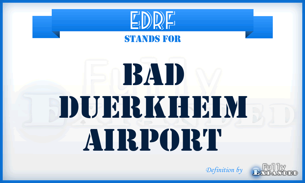 EDRF - Bad Duerkheim airport