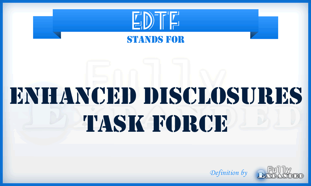 EDTF - Enhanced Disclosures Task Force