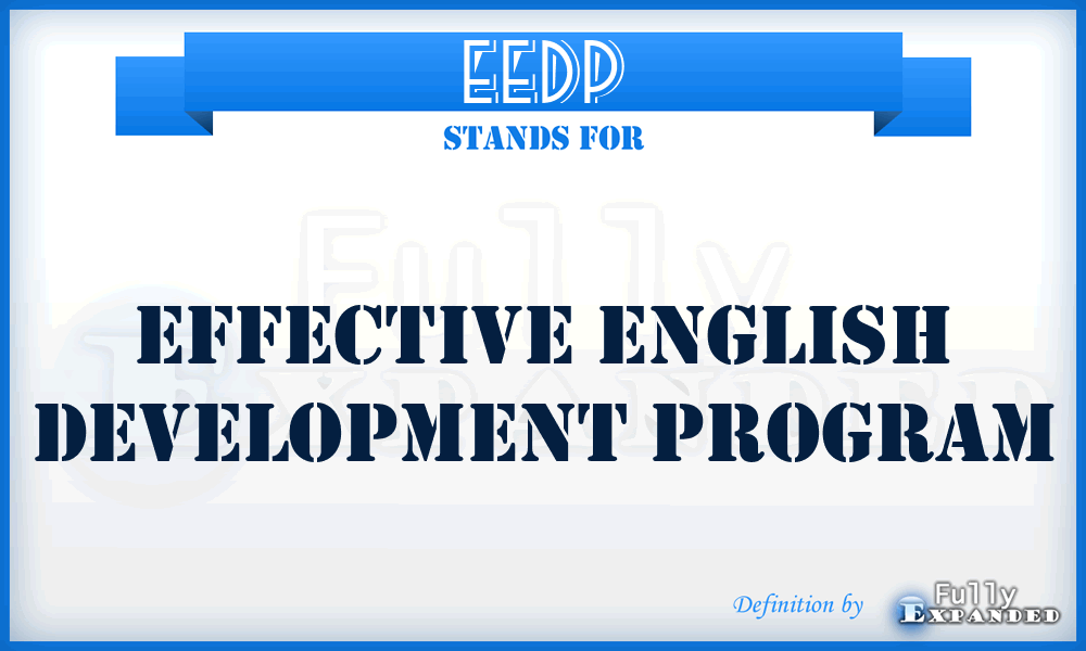 EEDP - Effective English Development Program