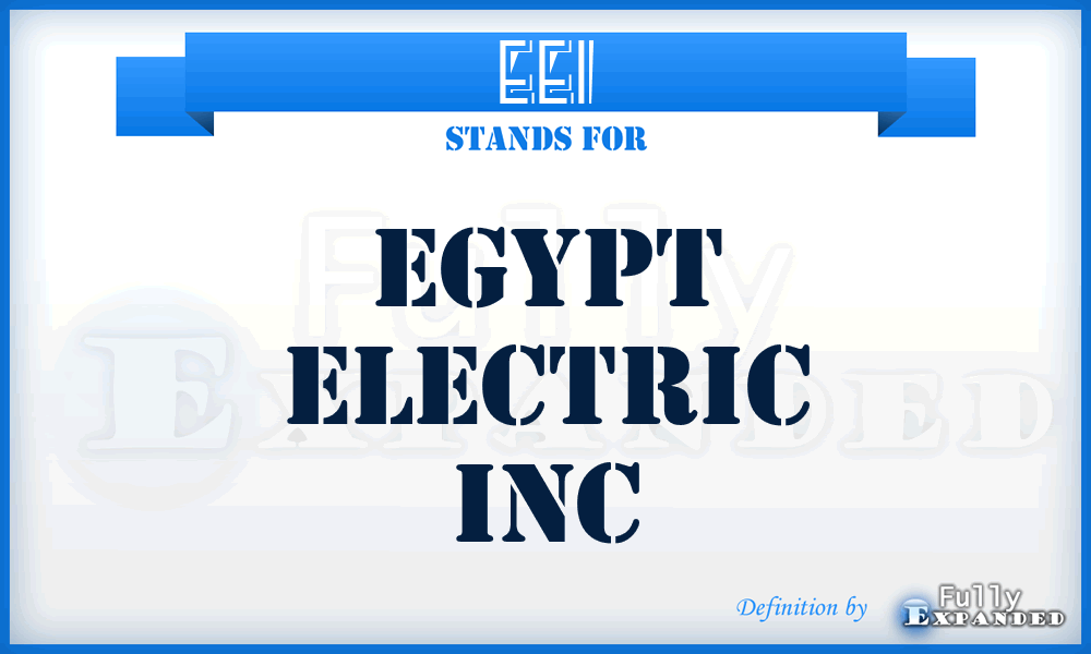 EEI - Egypt Electric Inc