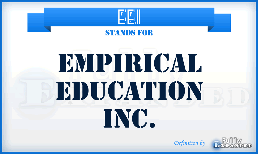 EEI - Empirical Education Inc.