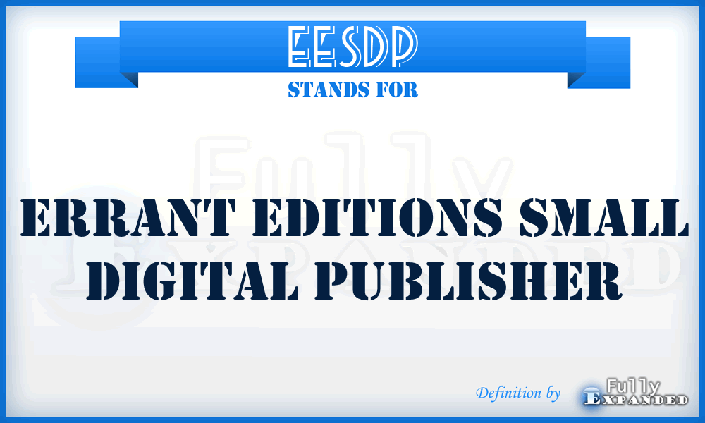 EESDP - Errant Editions Small Digital Publisher