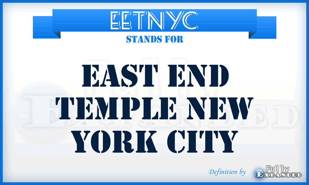 EETNYC - East End Temple New York City