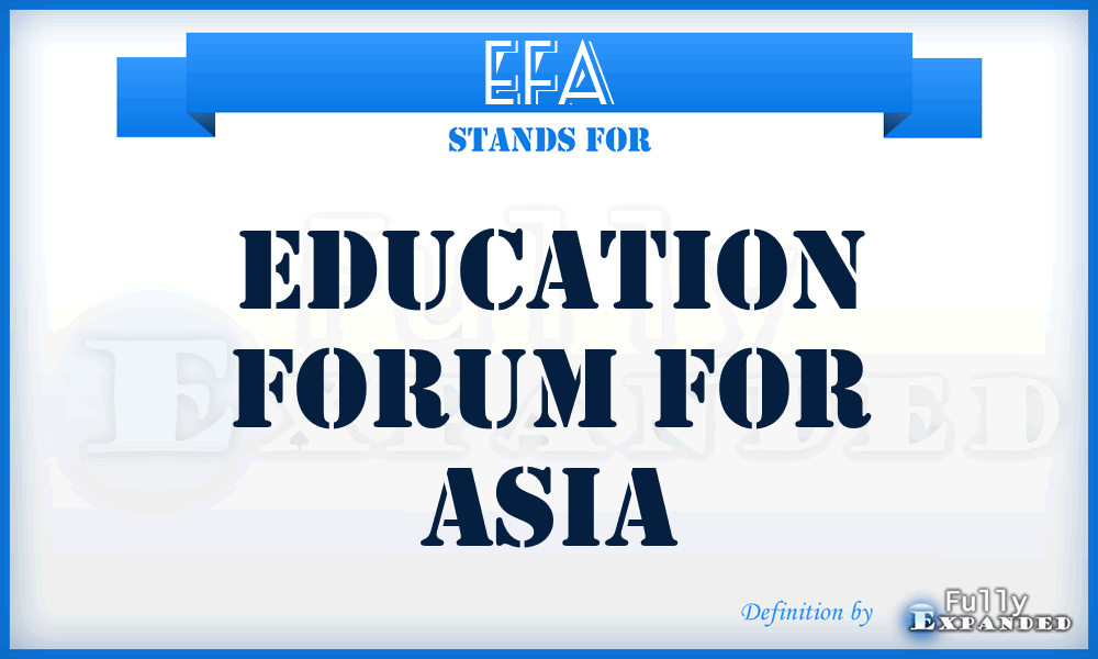 EFA - Education Forum for Asia