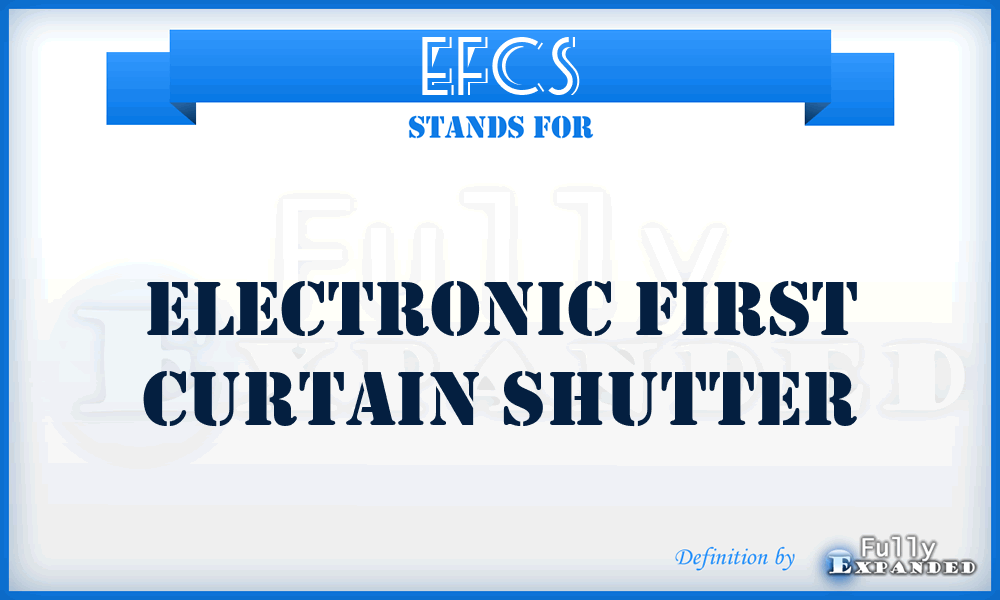 EFCS - electronic first curtain shutter