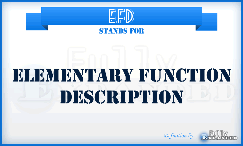 EFD - Elementary Function Description