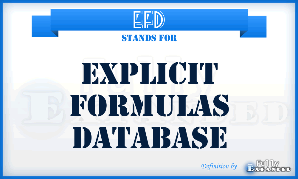 EFD - Explicit Formulas Database