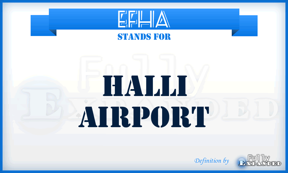 EFHA - Halli airport