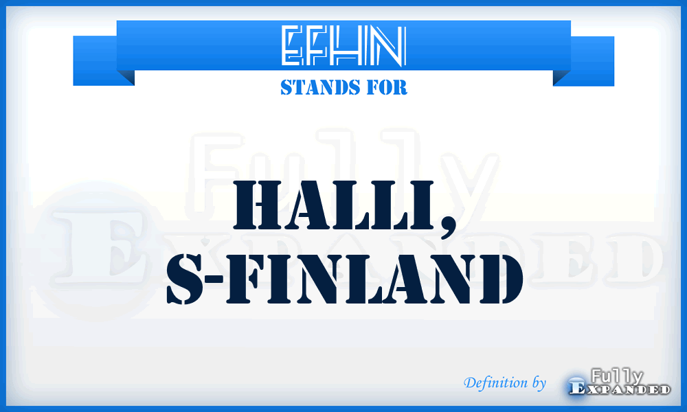EFHN - Halli, S-Finland
