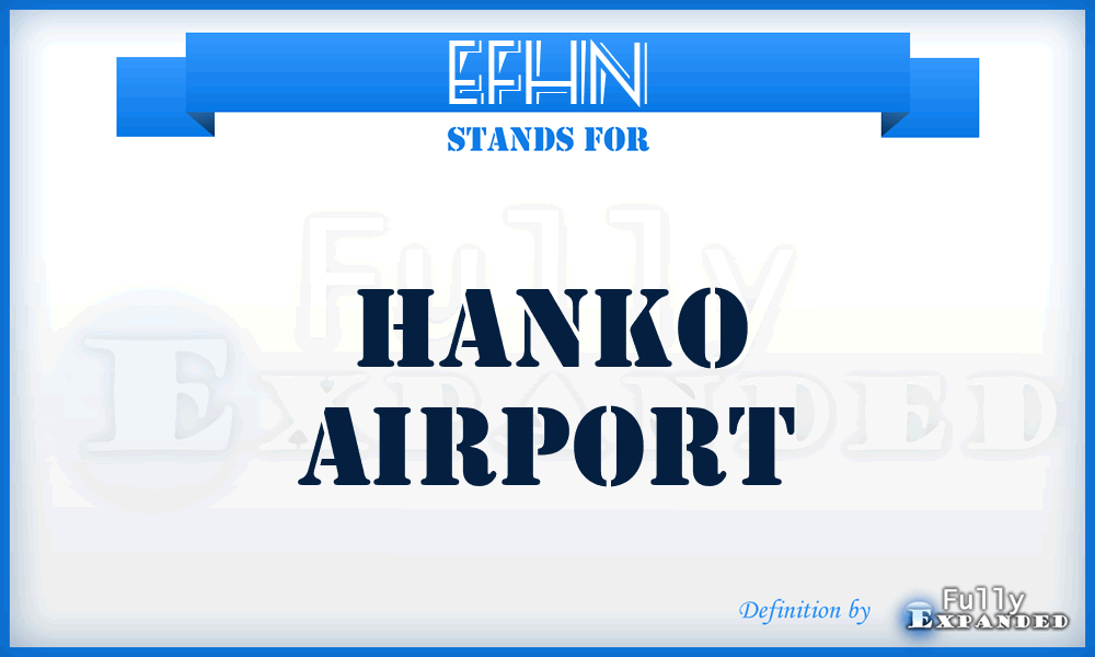 EFHN - Hanko airport