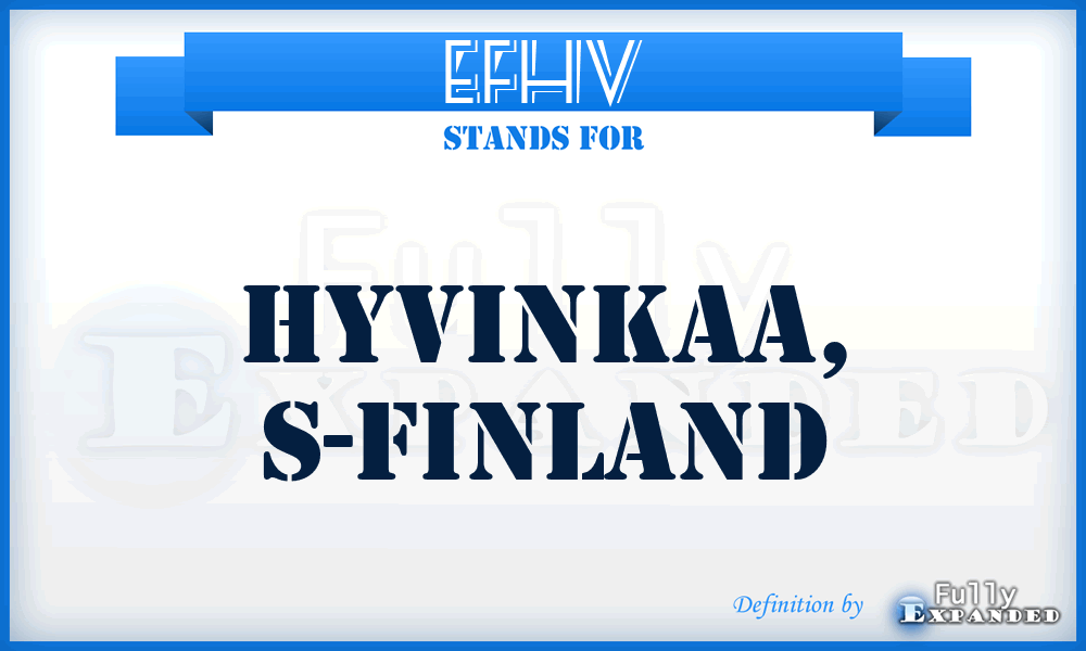 EFHV - Hyvinkaa, S-Finland