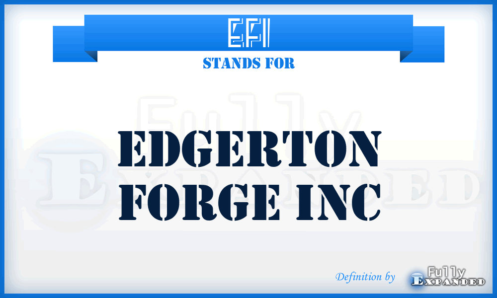 EFI - Edgerton Forge Inc