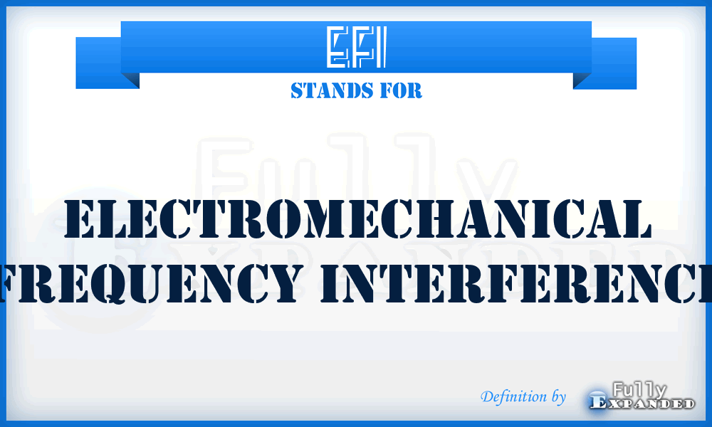 EFI - electromechanical frequency interference