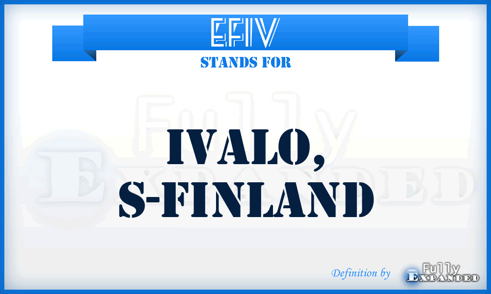 EFIV - Ivalo, S-Finland