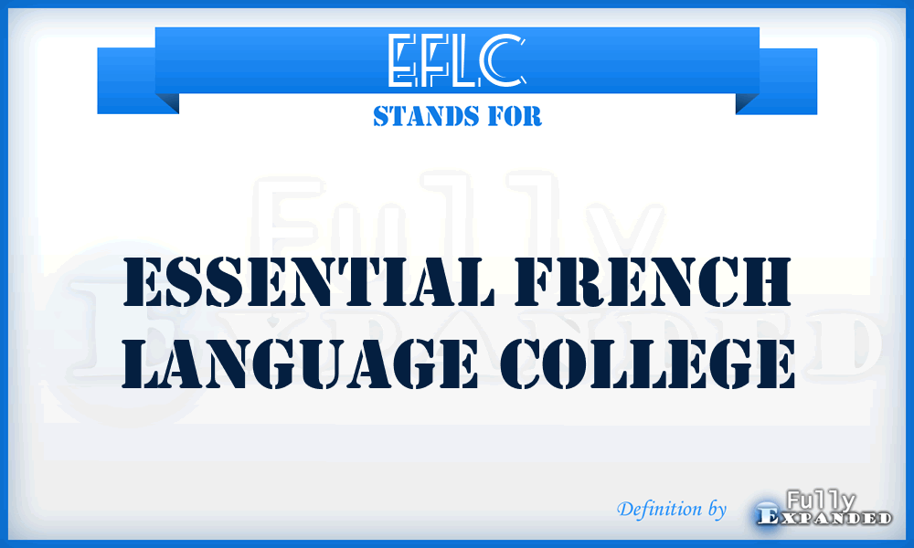 EFLC - Essential French Language College