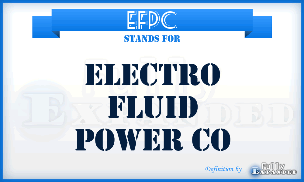 EFPC - Electro Fluid Power Co