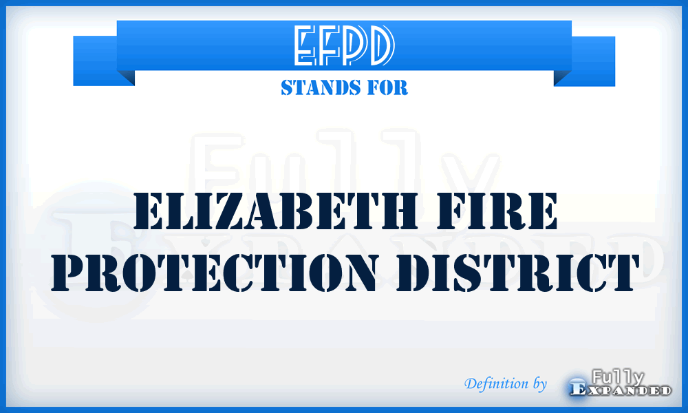 EFPD - Elizabeth Fire Protection District