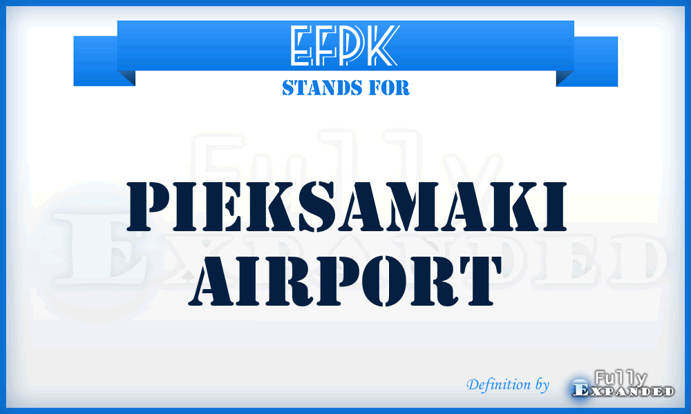 EFPK - Pieksamaki airport