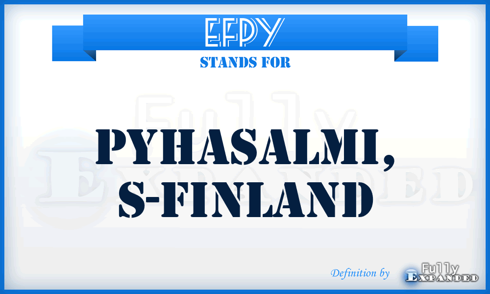 EFPY - Pyhasalmi, S-Finland