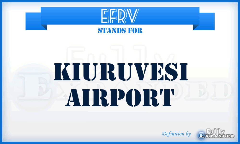 EFRV - Kiuruvesi airport