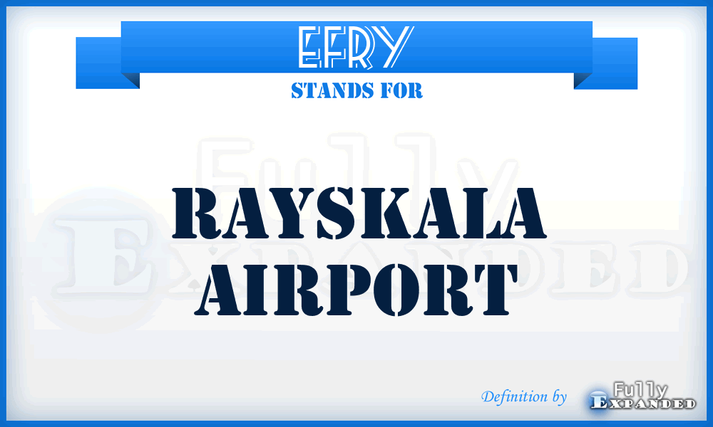 EFRY - Rayskala airport