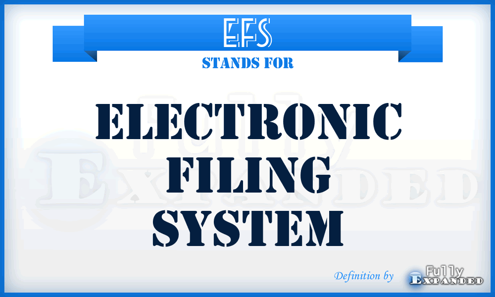 EFS - Electronic Filing System