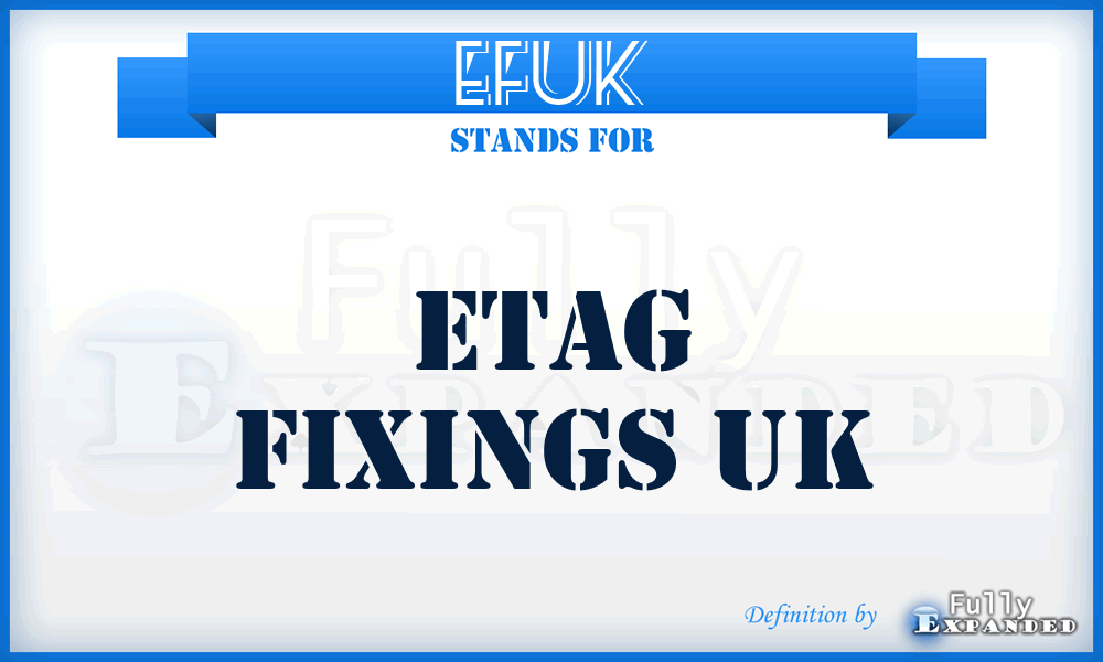 EFUK - Etag Fixings UK