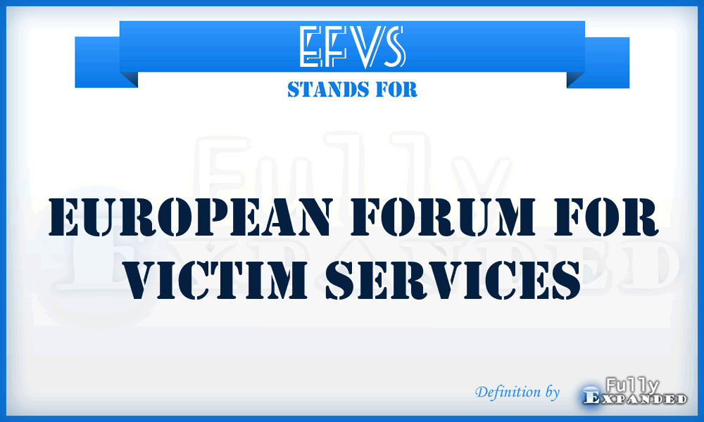 EFVS - European Forum for Victim Services