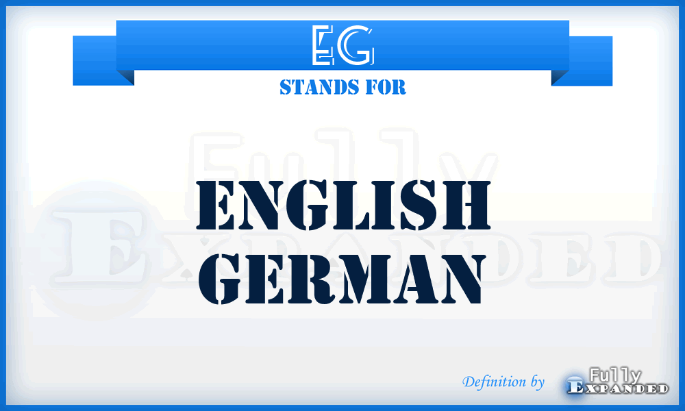 EG - English German