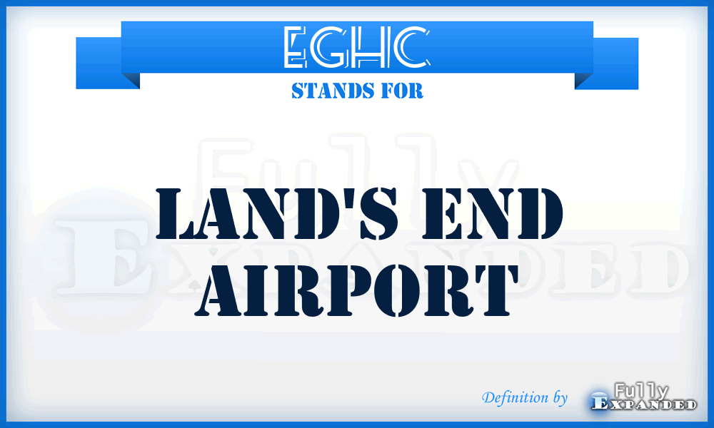EGHC - Land's End airport