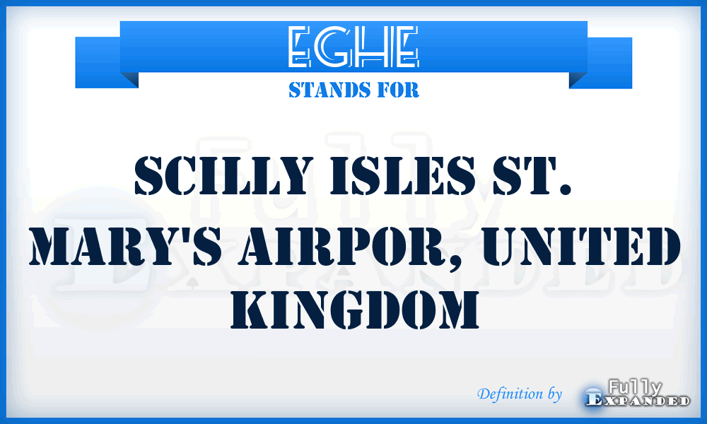 EGHE - Scilly Isles St. Mary's Airpor, United Kingdom