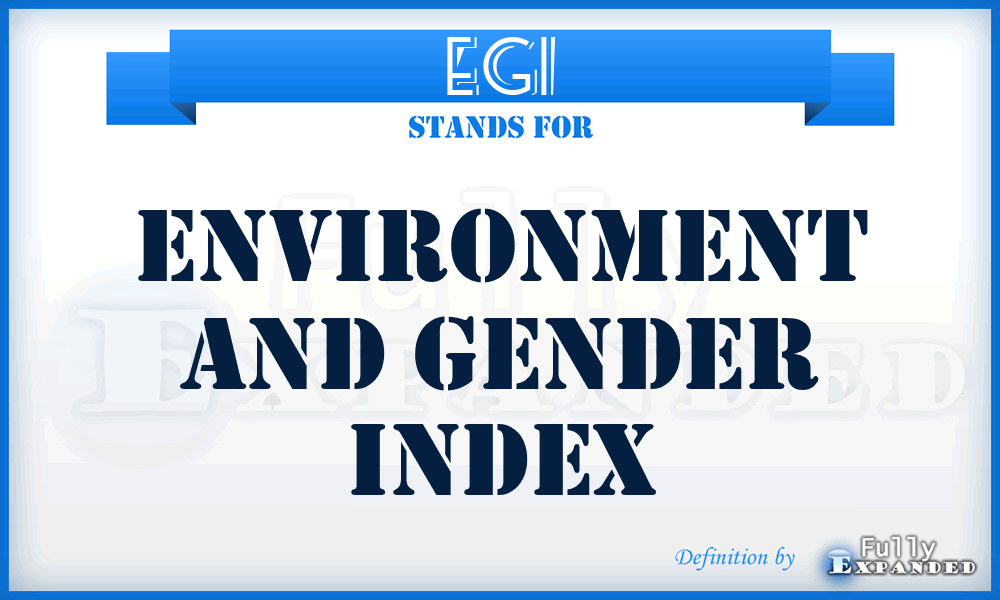 EGI - Environment and Gender Index