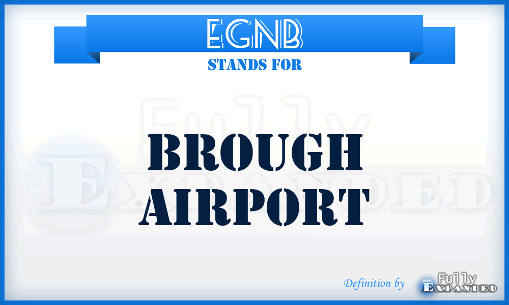 EGNB - Brough airport