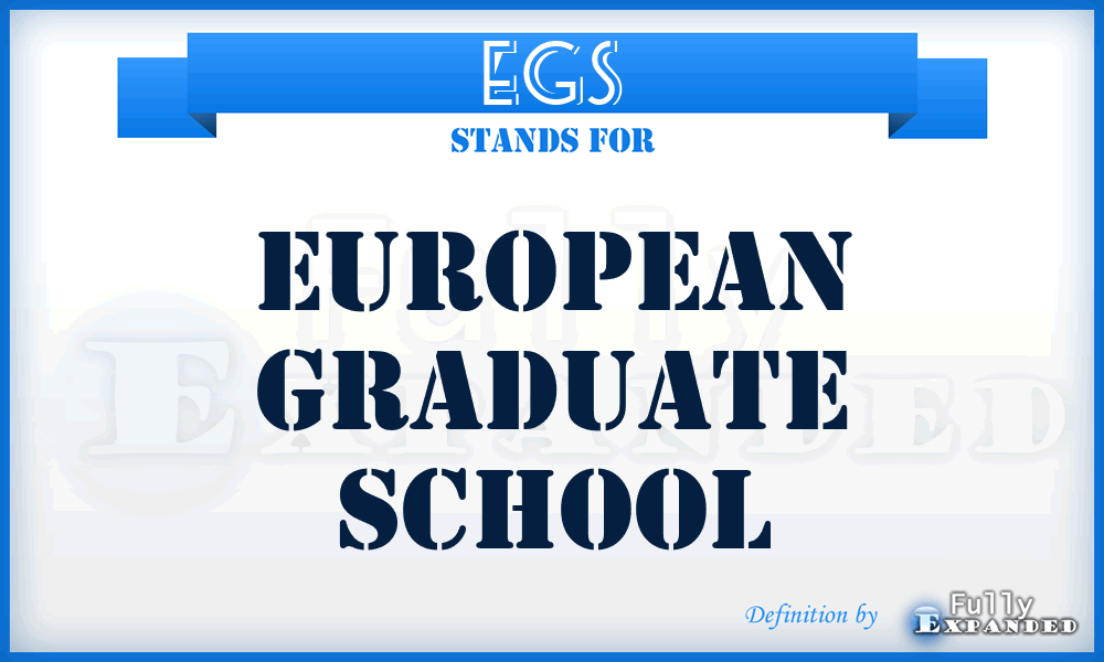 EGS - European Graduate School