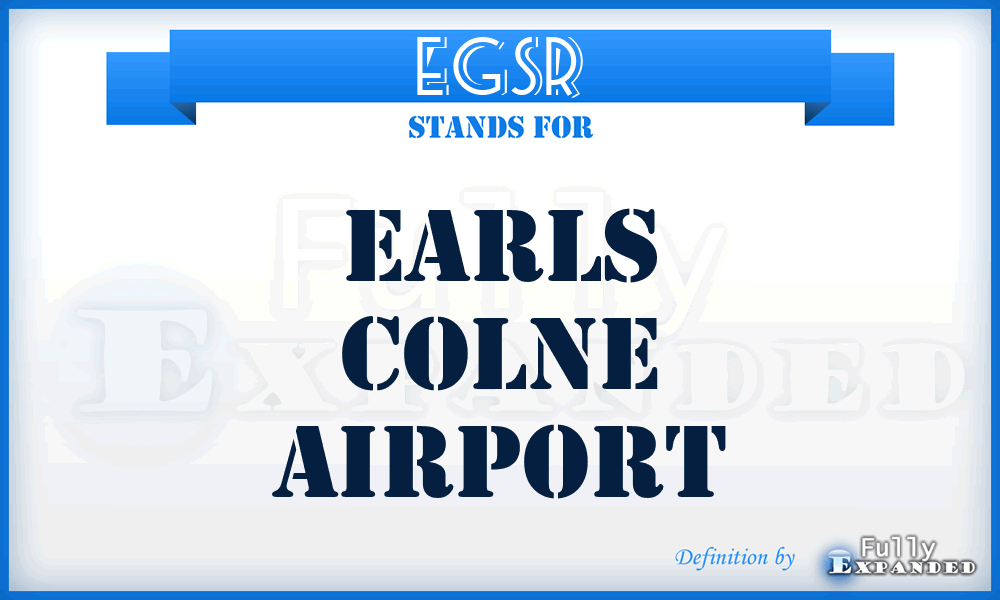 EGSR - Earls Colne airport
