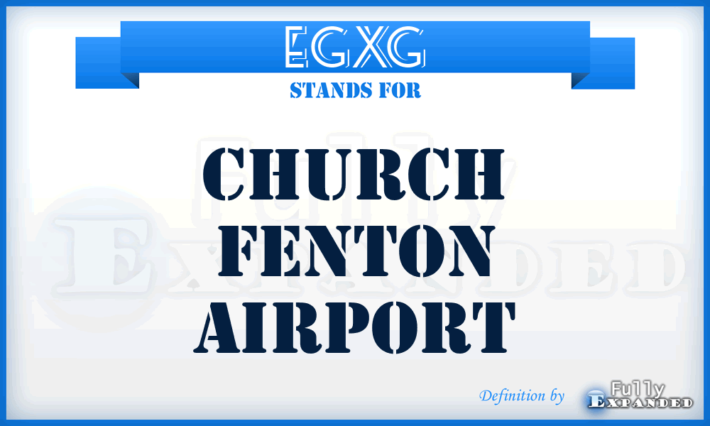 EGXG - Church Fenton airport