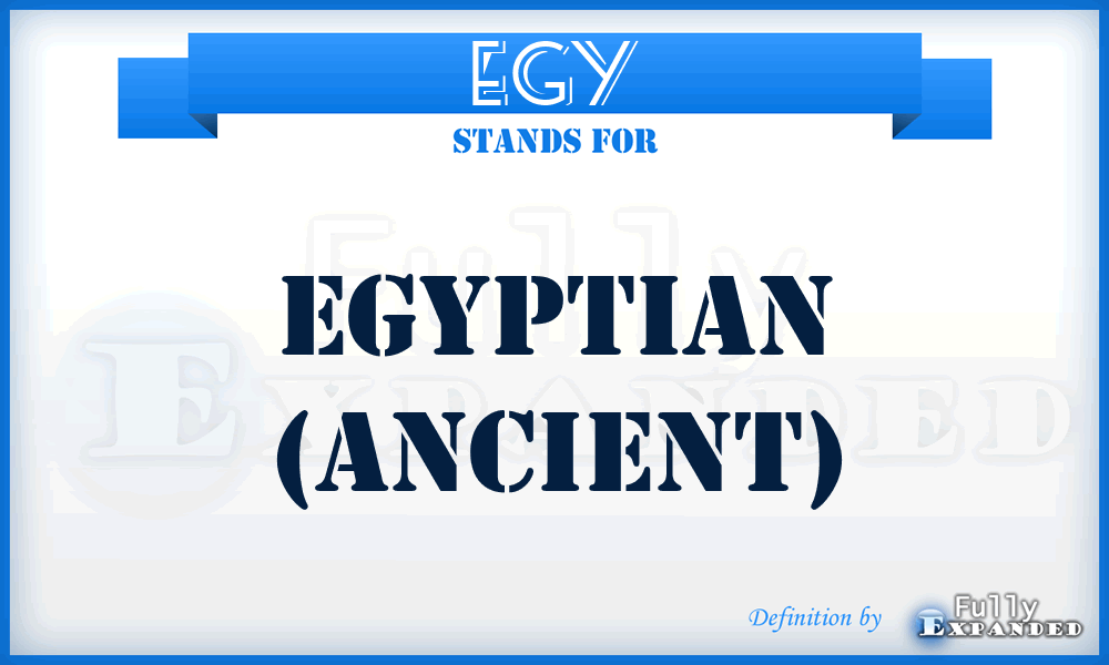 EGY - Egyptian (Ancient)