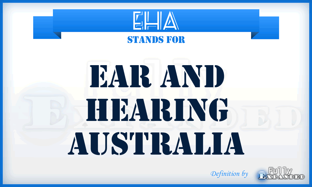 EHA - Ear and Hearing Australia