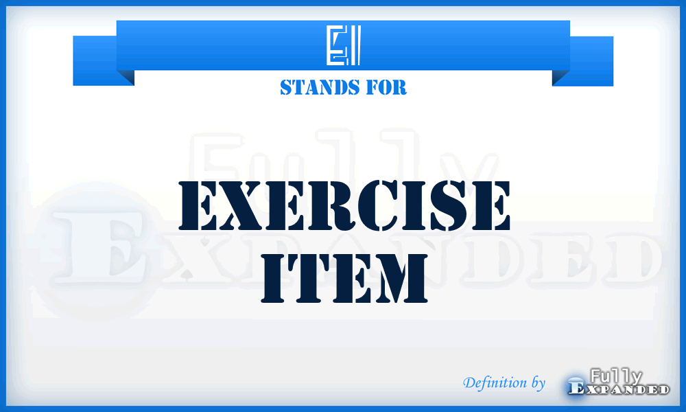 EI - exercise item