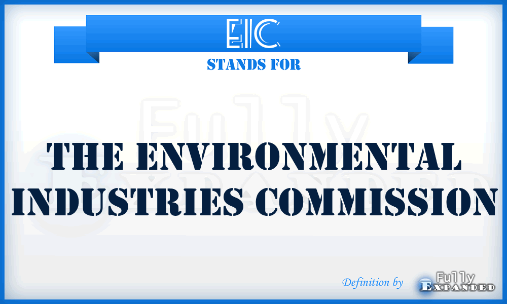 EIC - The Environmental Industries Commission